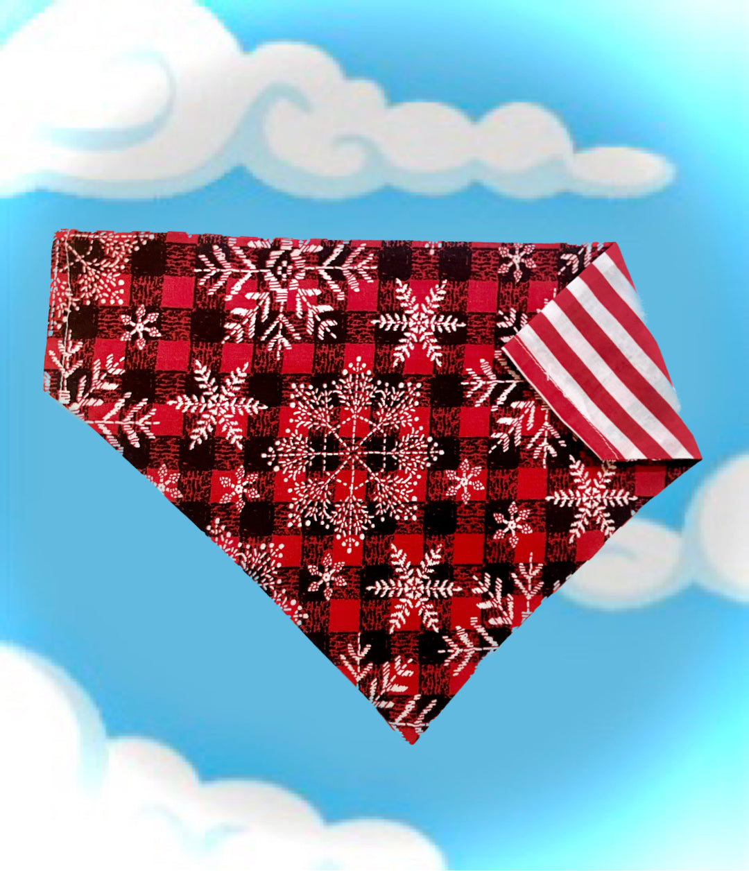 Red Check Snowflake Bandana