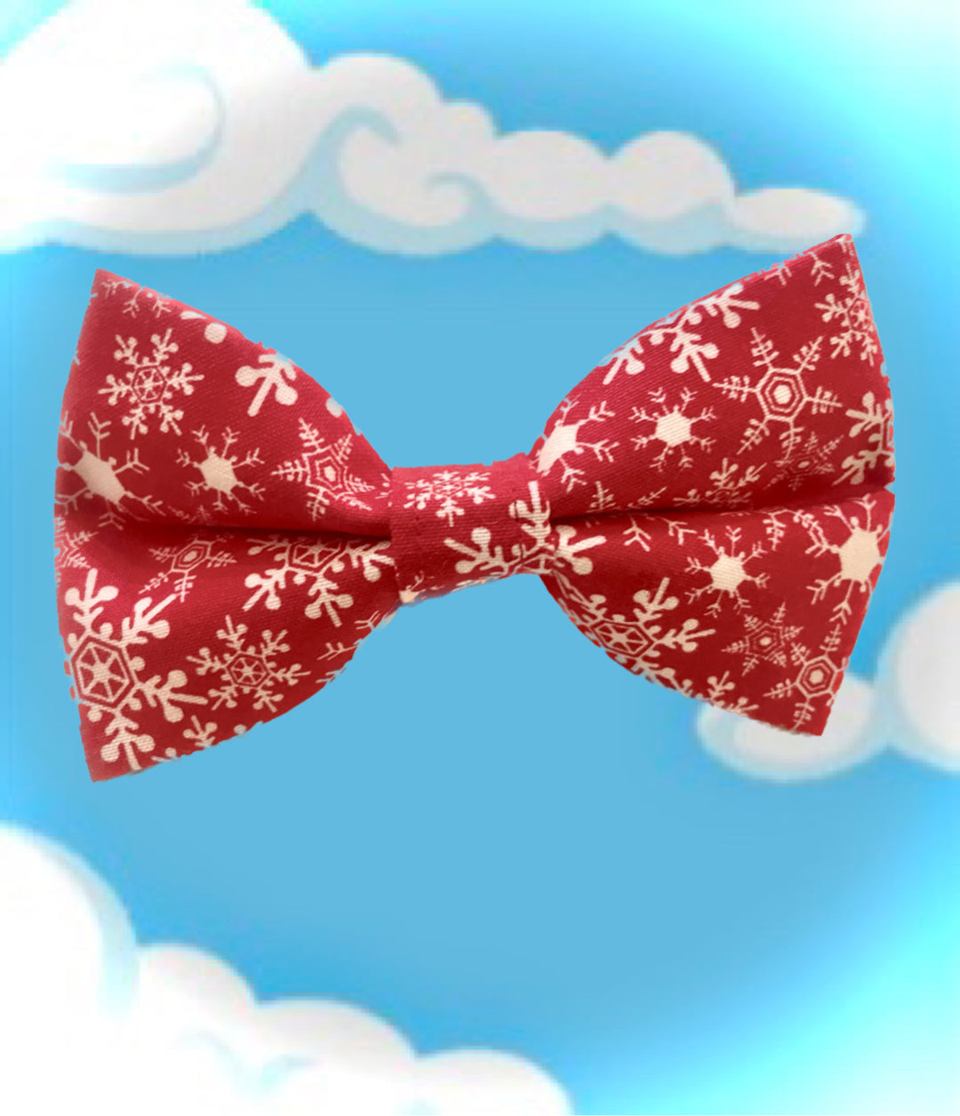 Snowflakes on Red Bow Tie