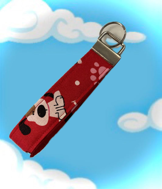 I WOOF YOU RED Keychain