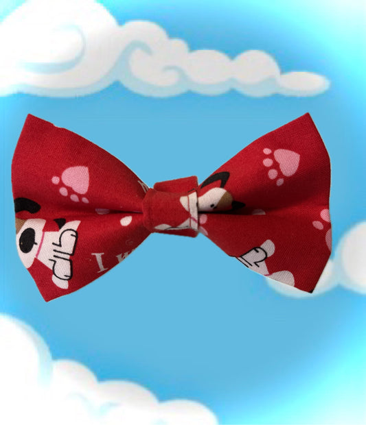 I WOOF YOU RED Bow Tie