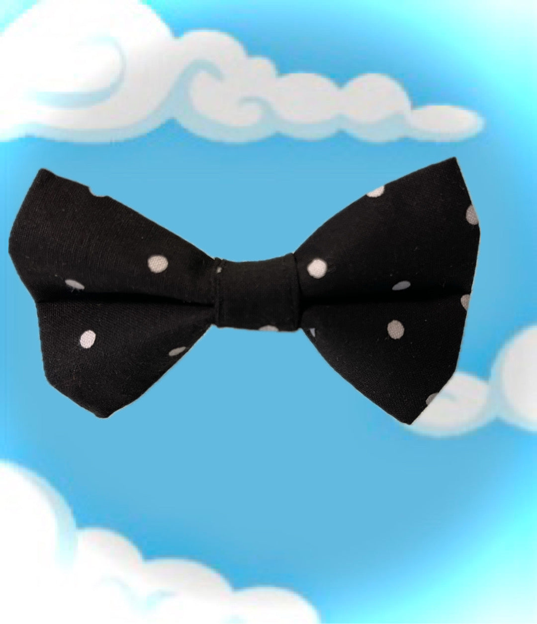 WHITE DOTS ON BLACK Bow Tie