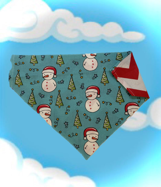 Snowmen on Aqua Bandana